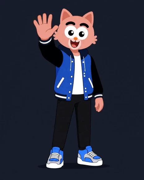 Jami mascot waving hello